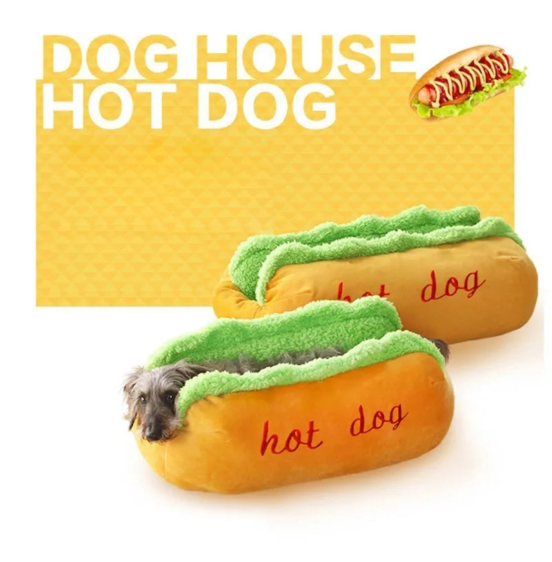 Warm Hot Dog Pet Bed – Removable & Washable Soft Lounger