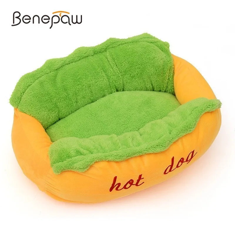 Warm Hot Dog Pet Bed – Removable & Washable Soft Lounger