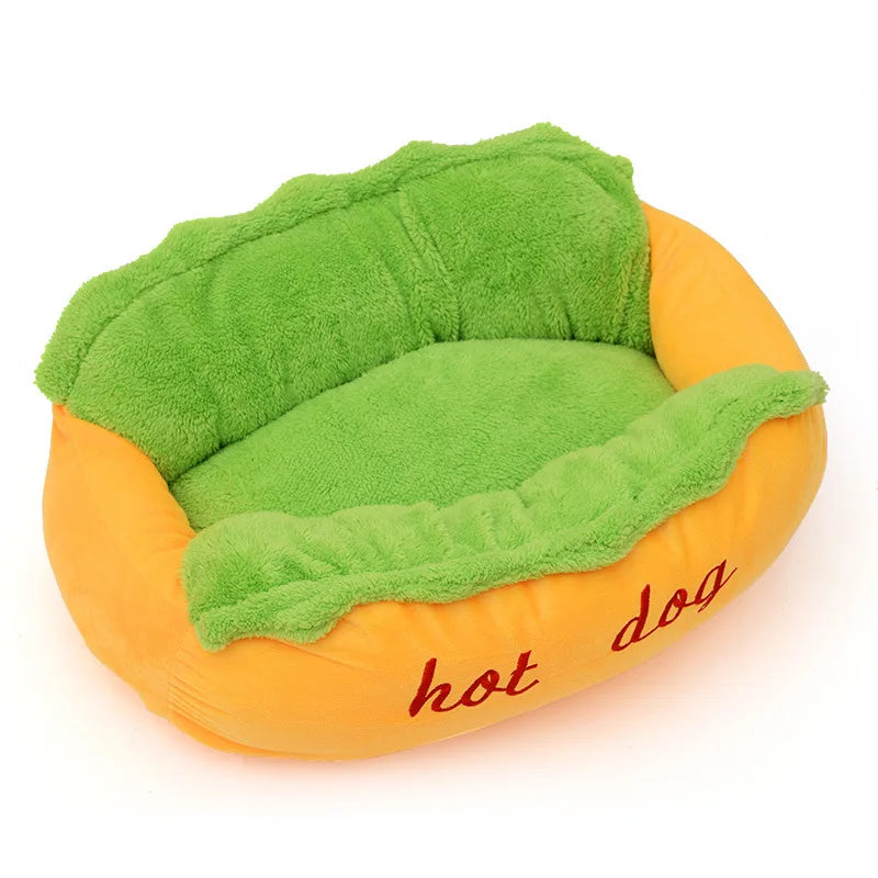 Warm Hot Dog Pet Bed – Removable & Washable Soft Lounger