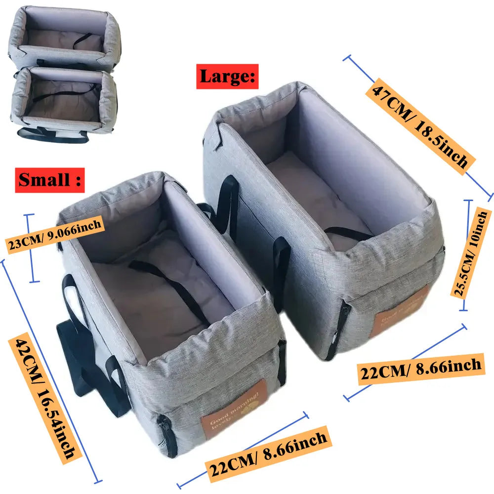 Portable Dog Car Seat & Carrier – Soft-Sided Travel Bag for Small Dogs & Cats