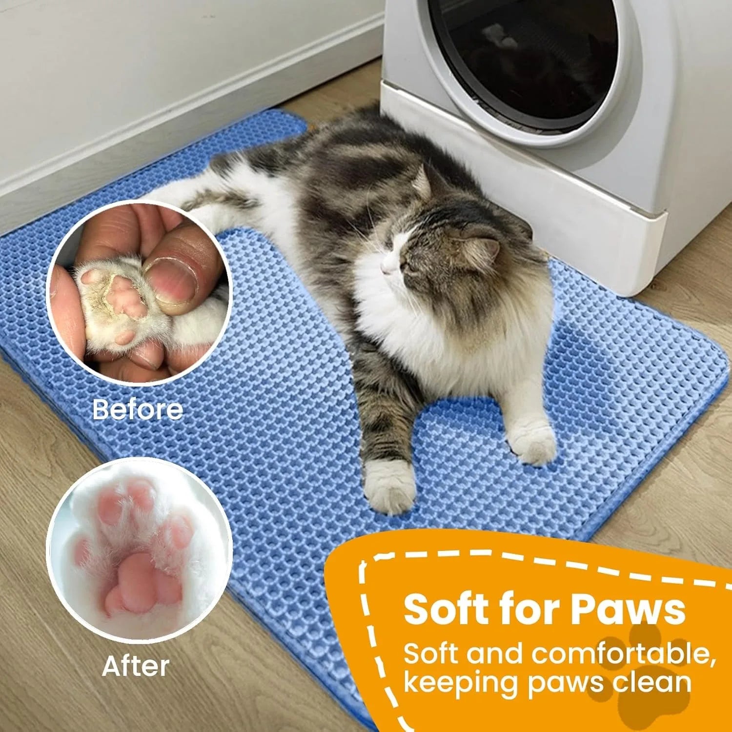 Double Layer Waterproof Cat Litter Mat – Non-Slip & Easy Clean