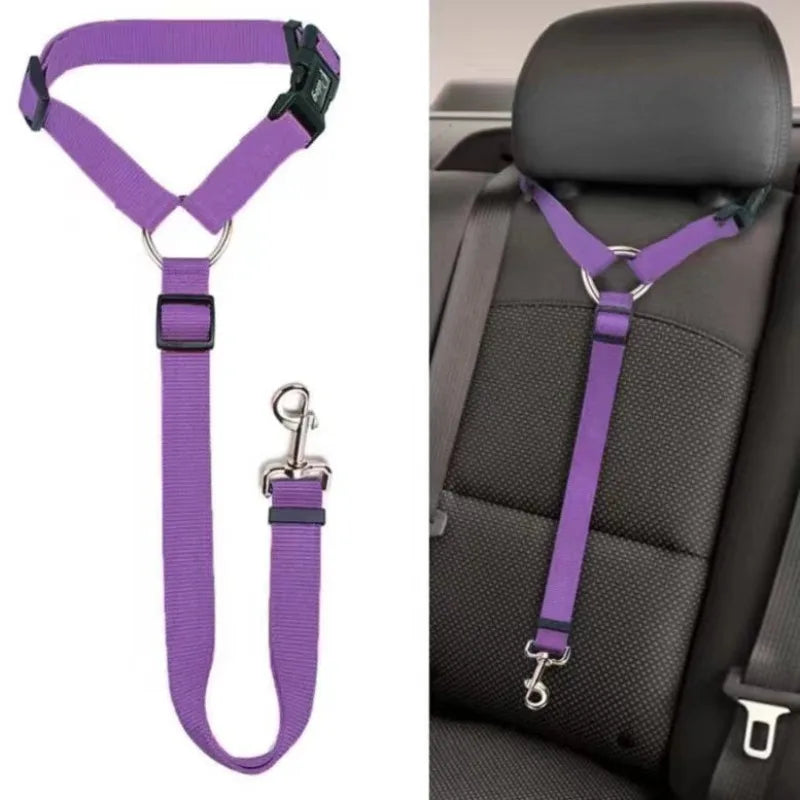 Adjustable Dog Car Seat Belt – 2-in-1 Pet Safety Lead