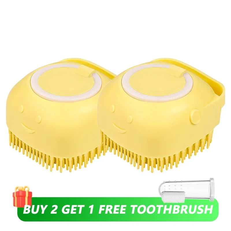 Pet Bath Brush – Silicone Shampoo Dispenser for Dogs & Cats