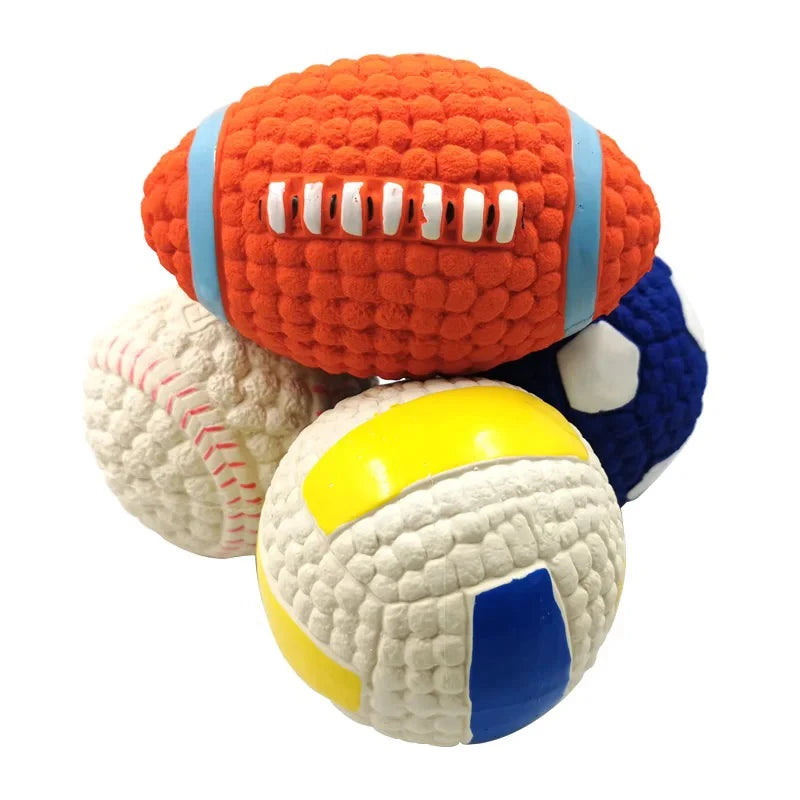 Squeaky Dog Ball Toy – Soft Latex Ball for Chewing & Play