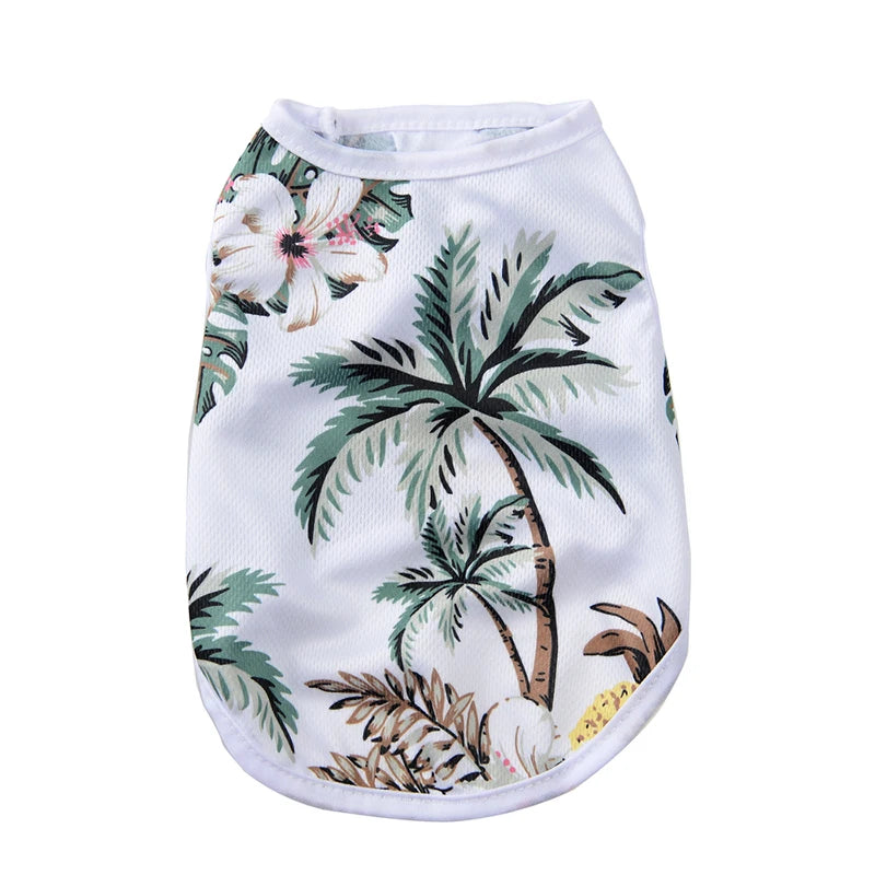 Hawaiian Summer Dog & Cat Vest – Breathable Beach T‑Shirt for Small/Medium Pets (Chihuahua, Yorkie, Pug) – Lightweight Puppy Coat Top