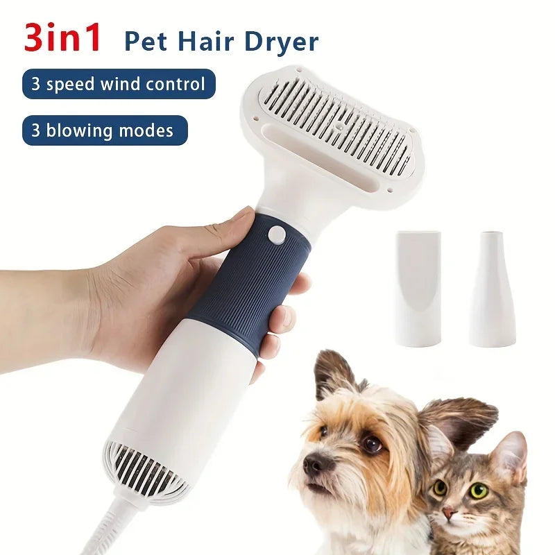 3-in-1 Pet Hair Dryer Comb – Blow Dry, Brush & Style for Dogs & Cats