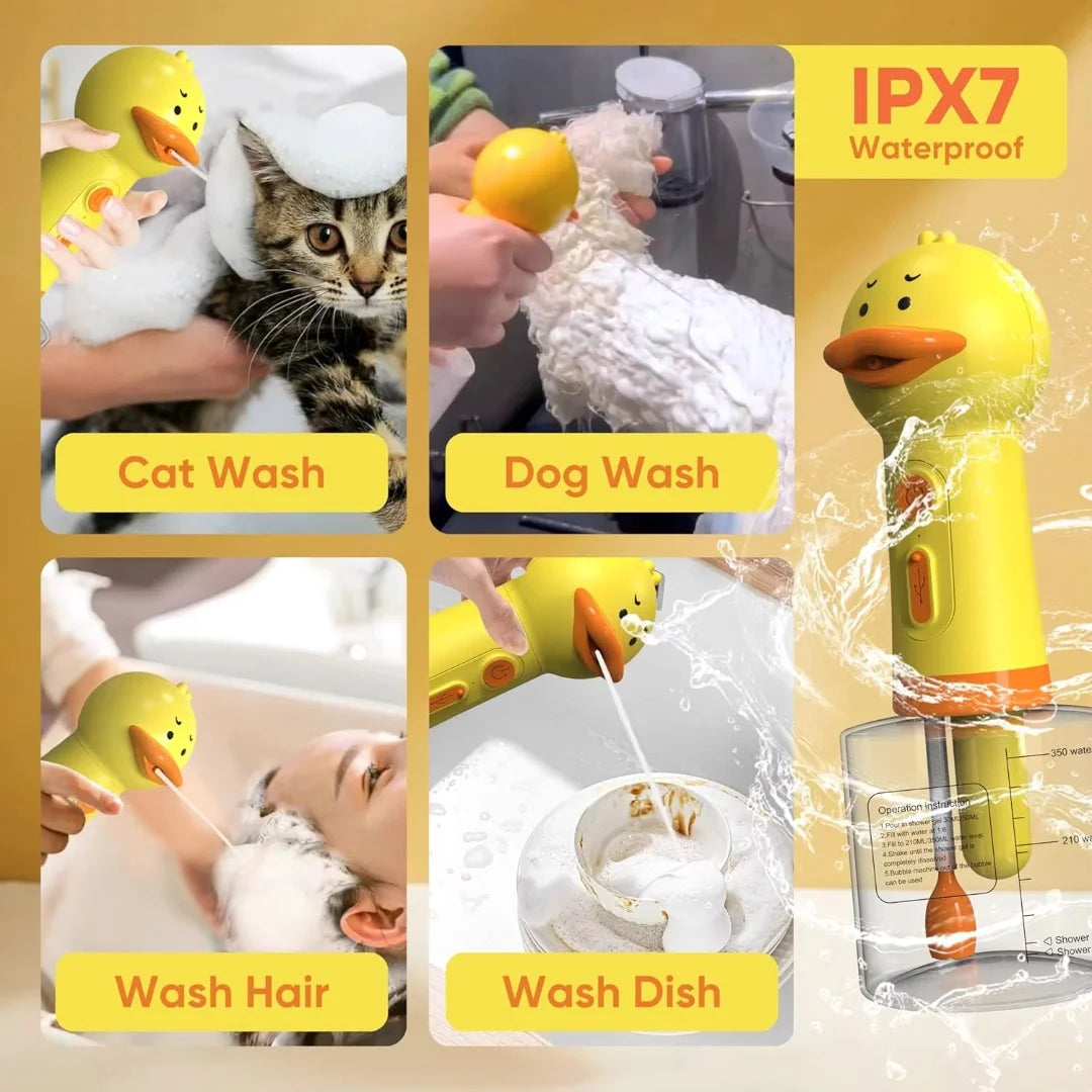 Electric Pet Foam Bath Dispenser – Cute Duck Soap Machine for Dogs & Cats