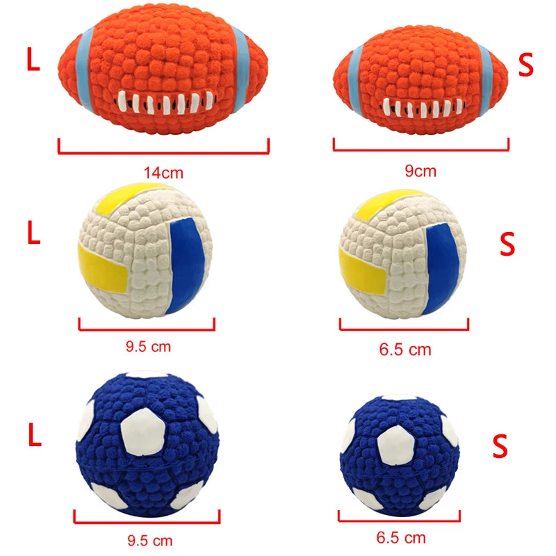 Squeaky Dog Ball Toy – Soft Latex Ball for Chewing & Play