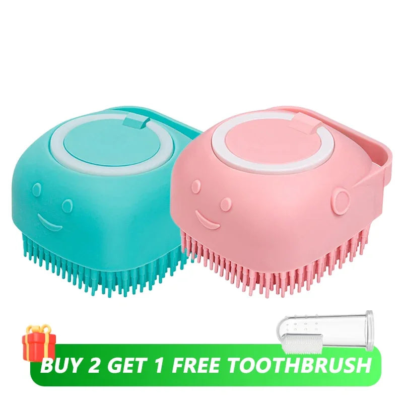 Pet Bath Brush – Silicone Shampoo Dispenser for Dogs & Cats