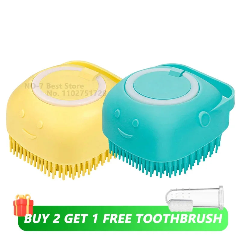 Pet Bath Brush – Silicone Shampoo Dispenser for Dogs & Cats