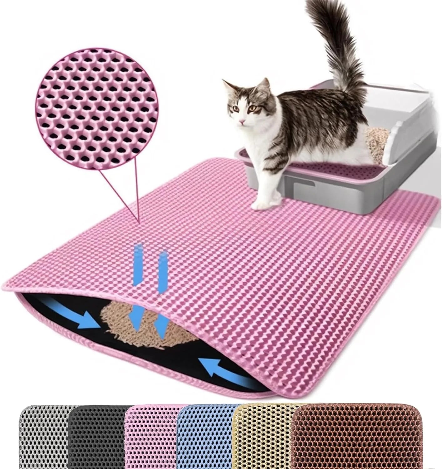 Double Layer Waterproof Cat Litter Mat – Non-Slip & Easy Clean