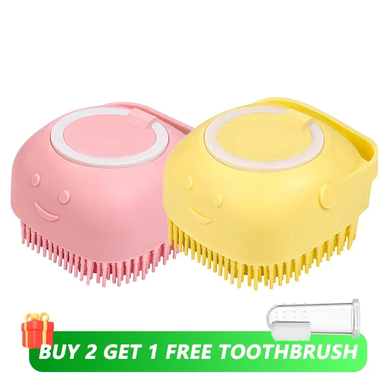 Pet Bath Brush – Silicone Shampoo Dispenser for Dogs & Cats