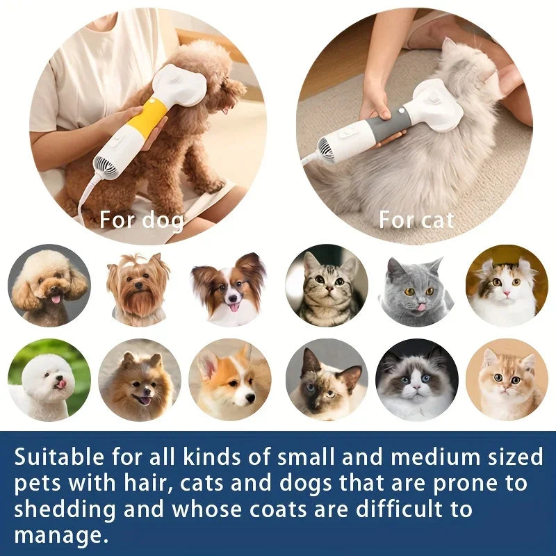 3-in-1 Pet Hair Dryer Comb – Blow Dry, Brush & Style for Dogs & Cats