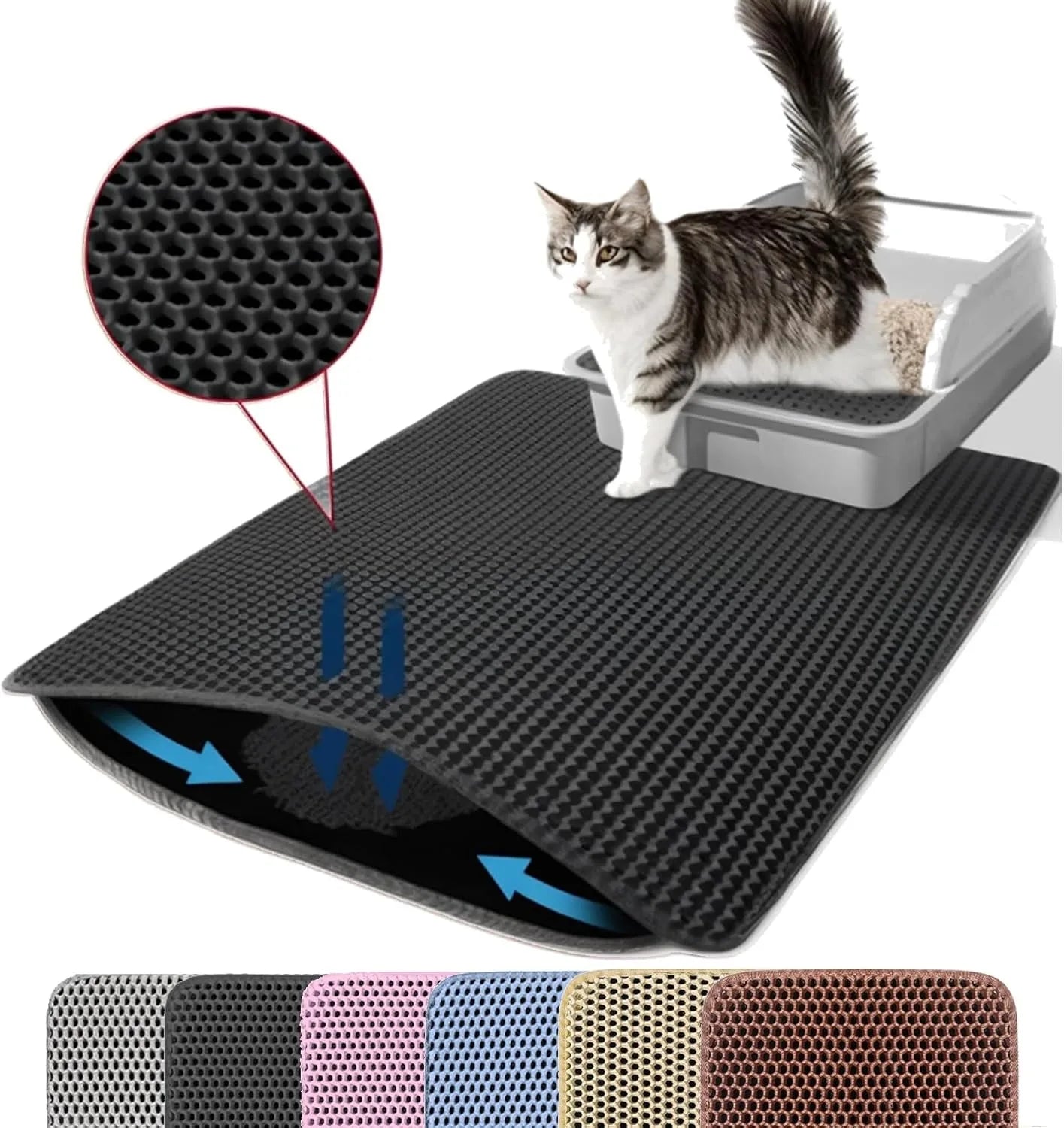 Double Layer Waterproof Cat Litter Mat – Non-Slip & Easy Clean