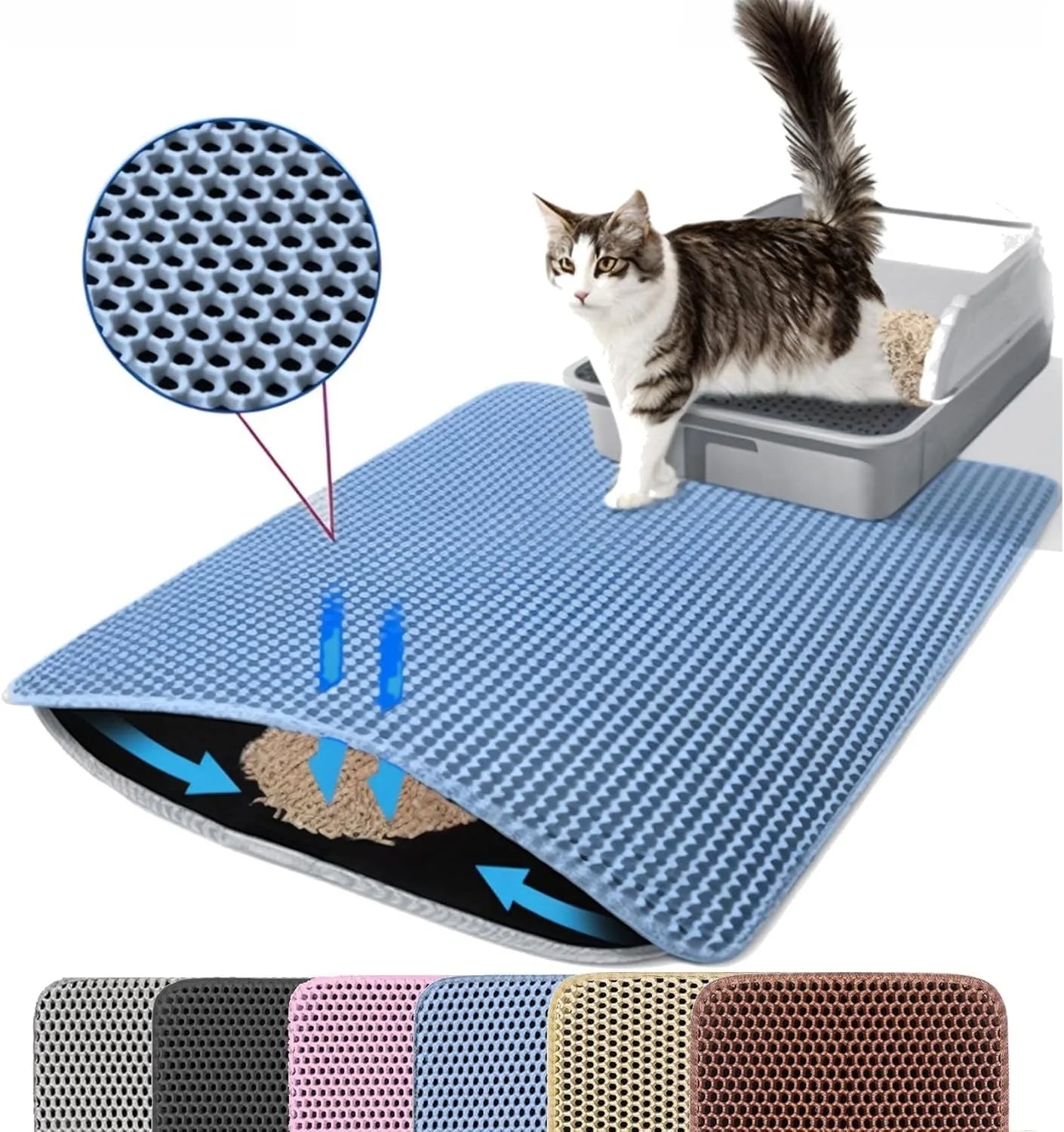 Double Layer Waterproof Cat Litter Mat – Non-Slip & Easy Clean