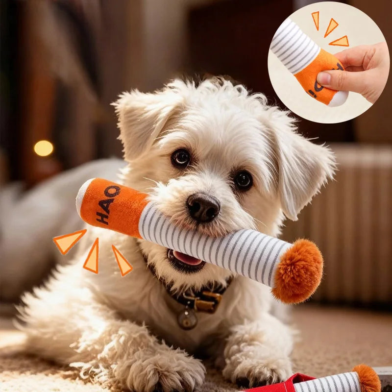 Funny Plush Squeaky Dog Toy – Interactive Chew & Play