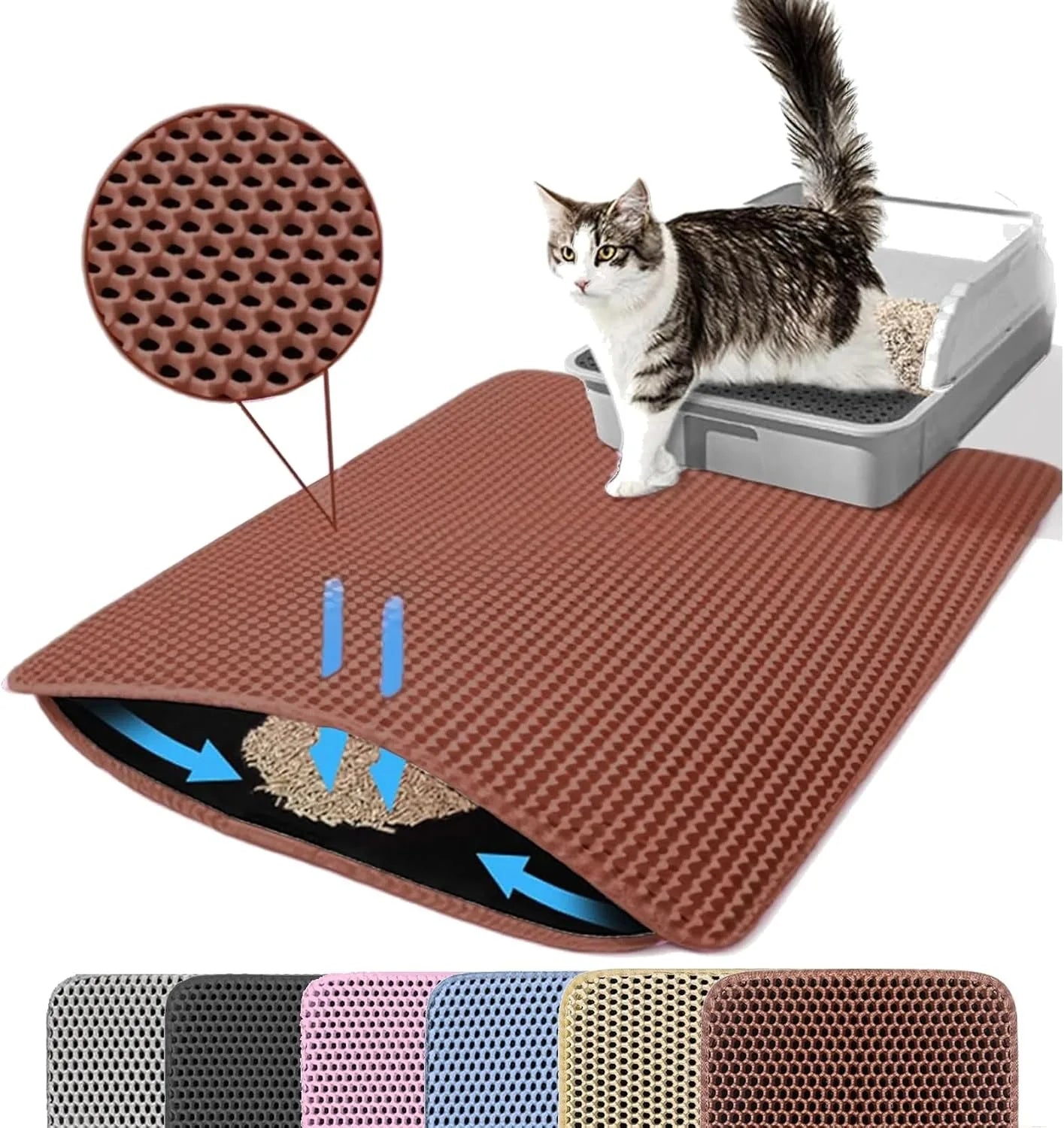 Double Layer Waterproof Cat Litter Mat – Non-Slip & Easy Clean