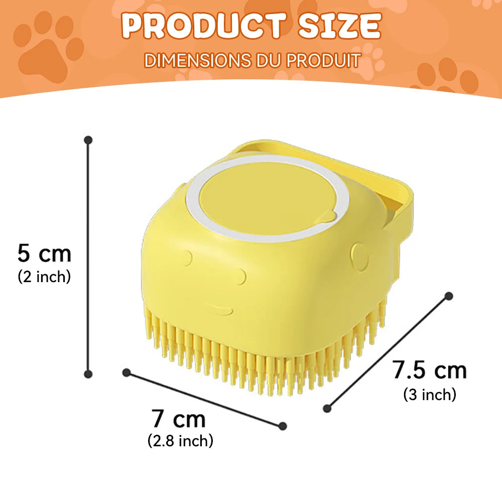 Pet Bath Brush – Silicone Shampoo Dispenser for Dogs & Cats