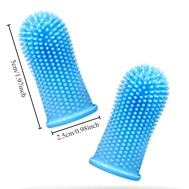 Soft Silicone Pet Finger Toothbrush – 360° Dental Care for Dogs & Cats