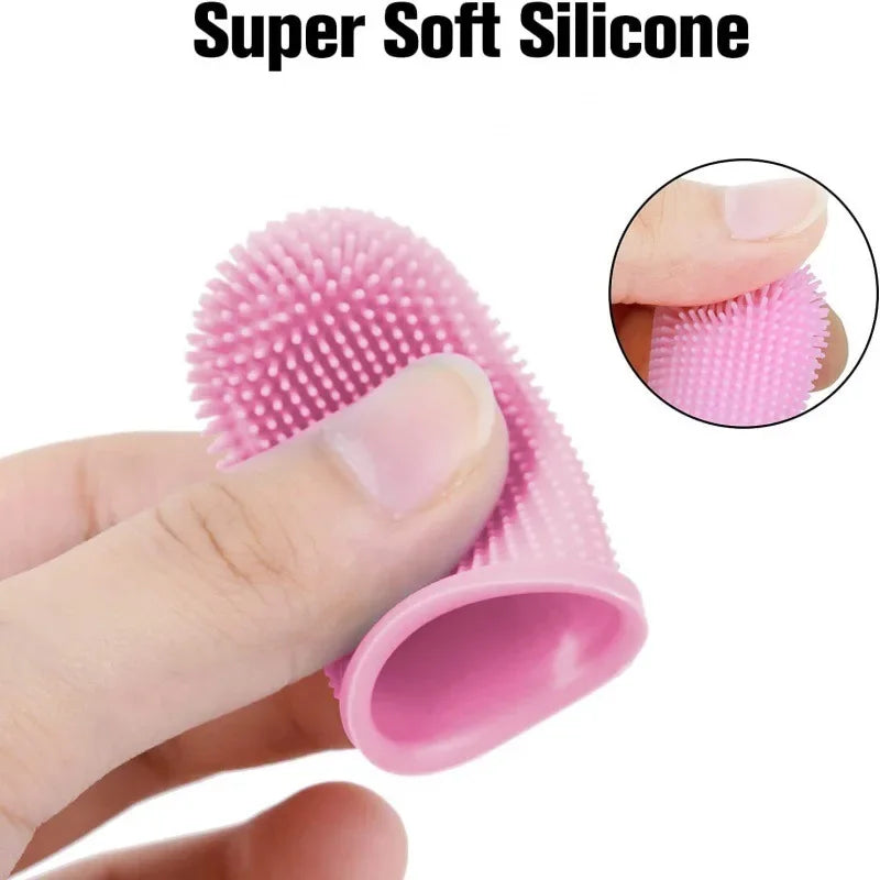Soft Silicone Pet Finger Toothbrush – 360° Dental Care for Dogs & Cats