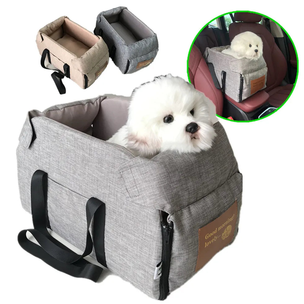 Portable Dog Car Seat & Carrier – Soft-Sided Travel Bag for Small Dogs & Cats