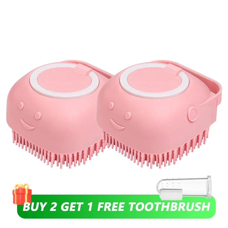 Pet Bath Brush – Silicone Shampoo Dispenser for Dogs & Cats
