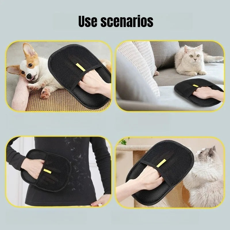 Pet Grooming Glove & Hair Remover Brush – For Dogs, Cats & Furniture