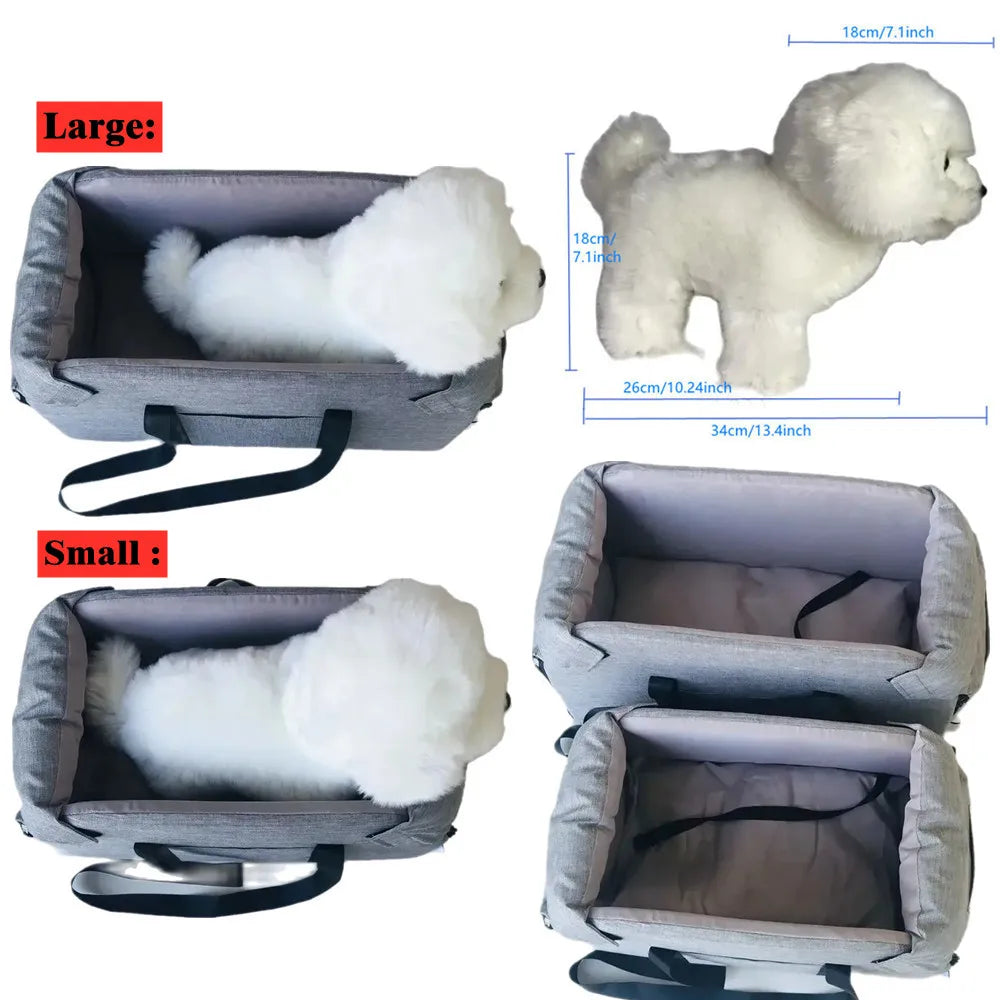 Portable Dog Car Seat & Carrier – Soft-Sided Travel Bag for Small Dogs & Cats